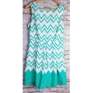 Pants Store SZ S Green Chevron Dress Sleeveless
